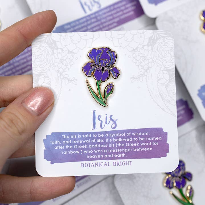 Botanical Bright – wholesale Lapel pin/button – Iris Enamel Pin