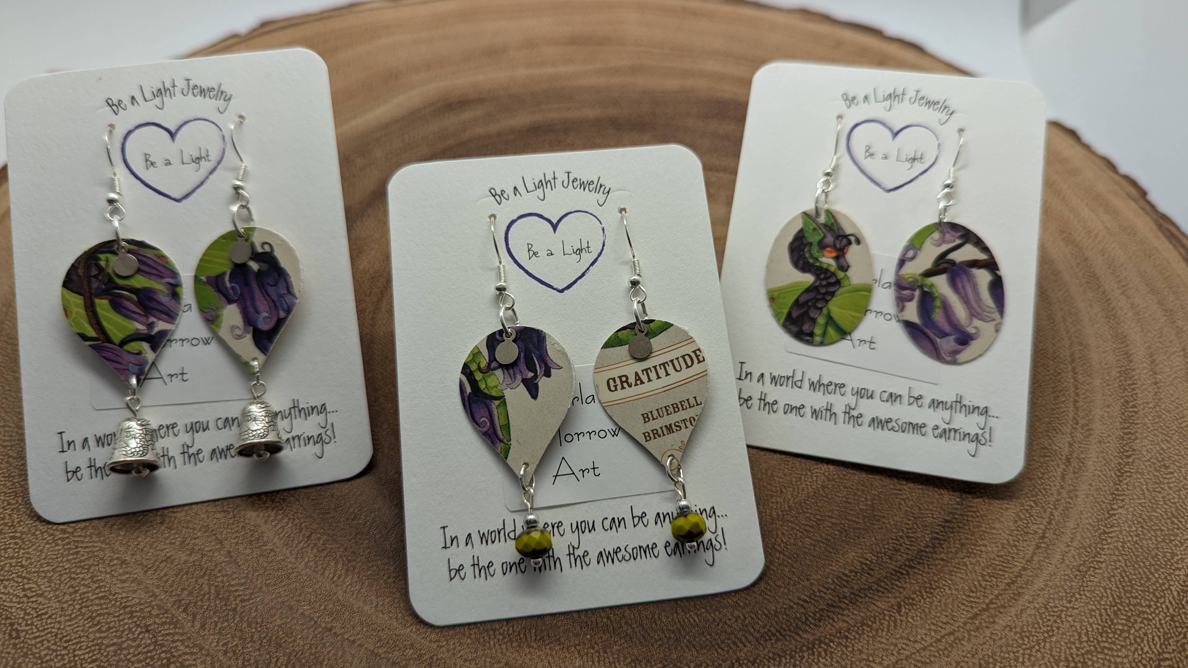 Be a Light Jewelry - Wholesale Dangle Earrings - Women's Art Earrings, Tarot artists, Spiritual, Upcycled5