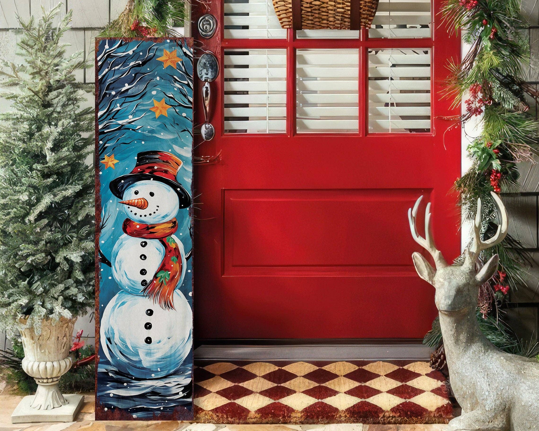 TX USA Corporation - Wholesale Outdoor Sign - 36" Cheerful Snowman Christmas Porch Sign | Outdoor Holiday Welcome Decor7