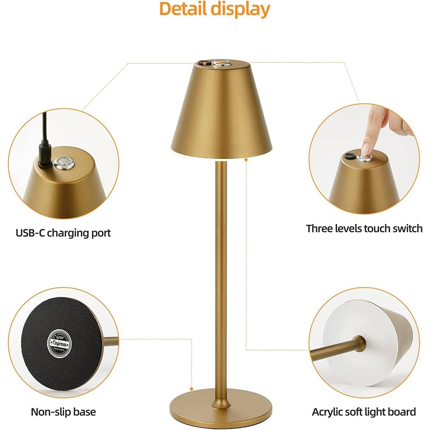 Bronze PACK Timjorman LED Cordless Table Lamp Rechargeable Battery for wholesale on Faire4