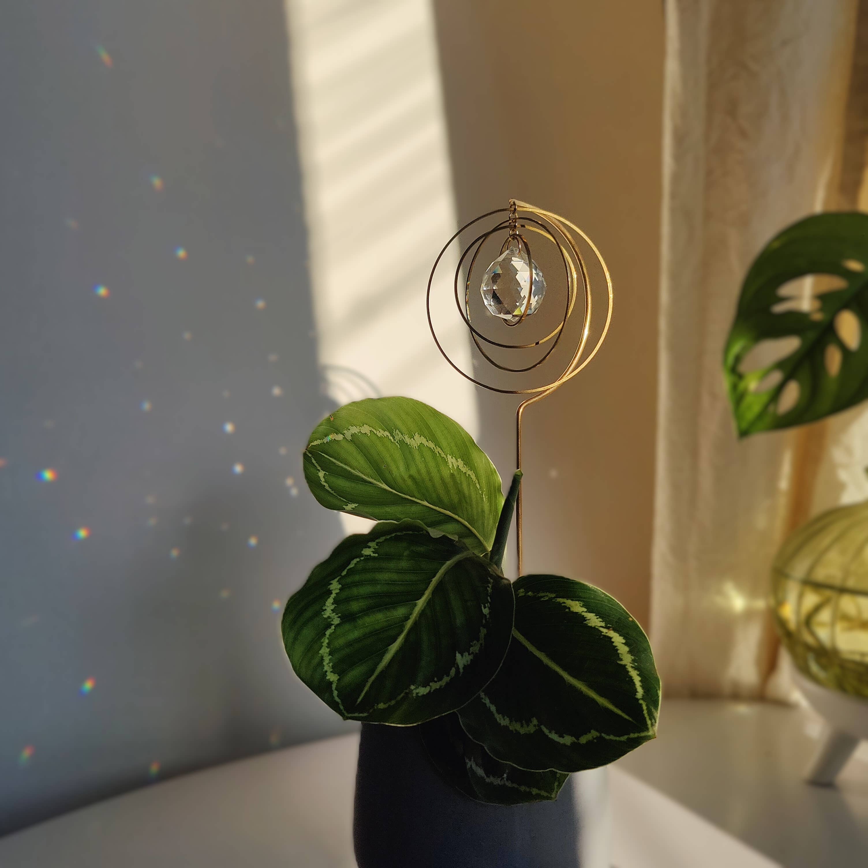 Atelier Intuitive - Wholesale Suncatcher - GALAXY • Brass & Crystal Suncatcher to Plant