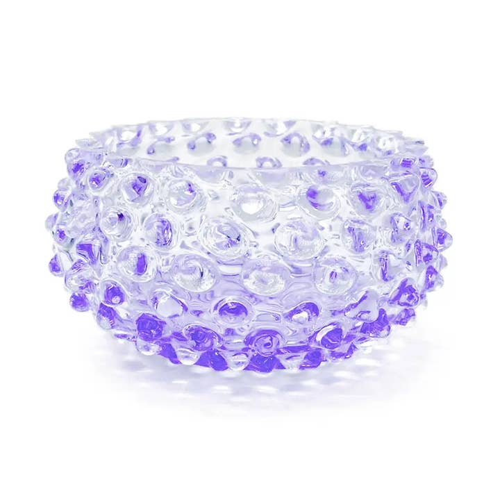 Small Hobnail Glass Bowl | Lilac Bloom | Decorative Dish for wholesale by Maure Luxury Gifts