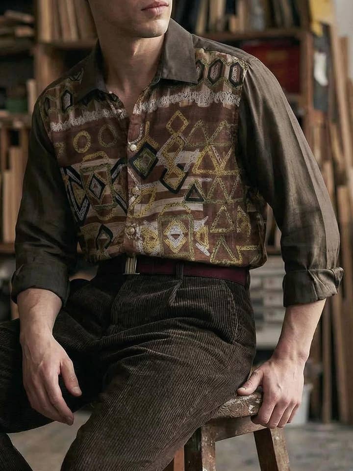 Camicia 100% Seta - Pezzo Unico - Taglia M/L per la vendita all'ingrosso da parte di Emile Garçon