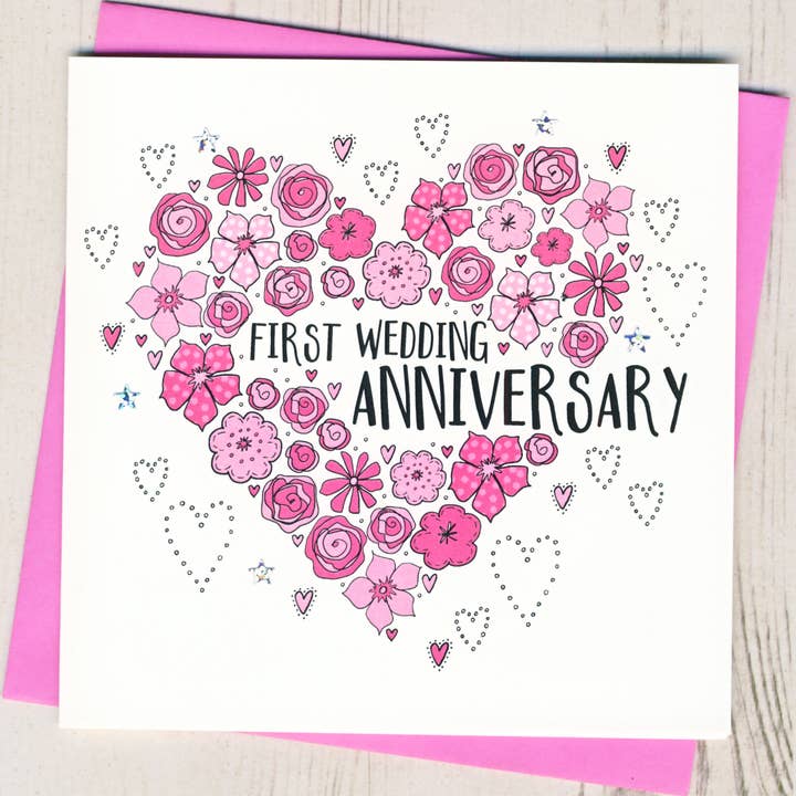 First Wedding Anniversary Card for wholesale by Eggbert & Daisy