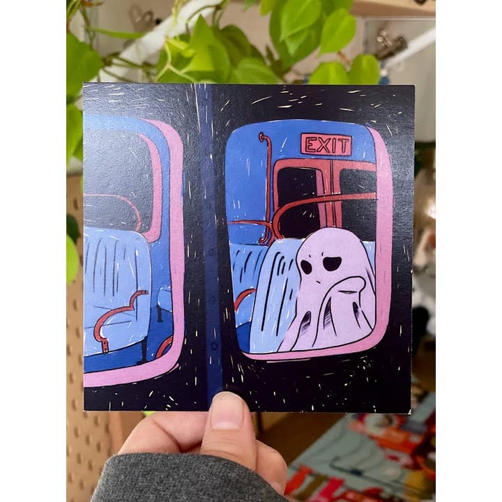 Paper Rat Illustrations - Wholesale Art Print - Moody Ghost on an Empty Train Illustration 8x84