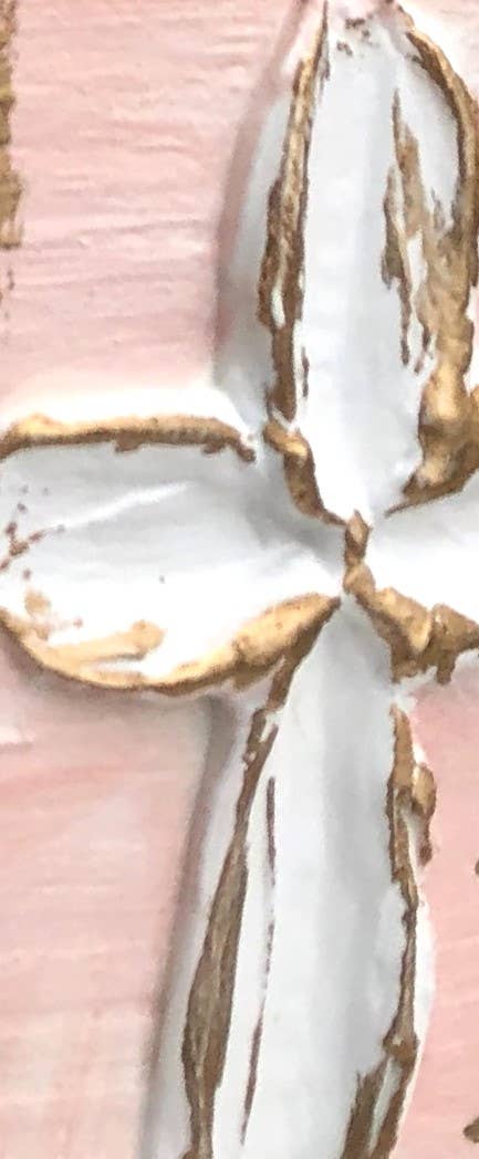 Coddiwomple - Wholesale Decorative Tabletop Object - 3x10 Traditional Cross handmade textured wood block1