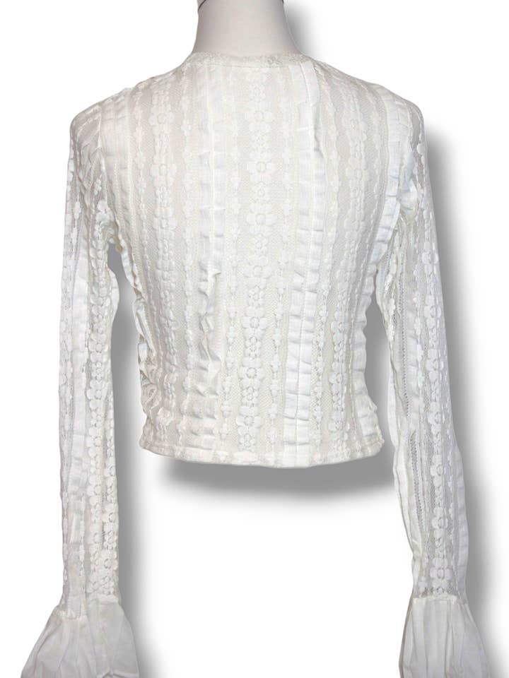 White Elegant Dream Shirt: Viscose Blend with Stretch for wholesale on Faire3