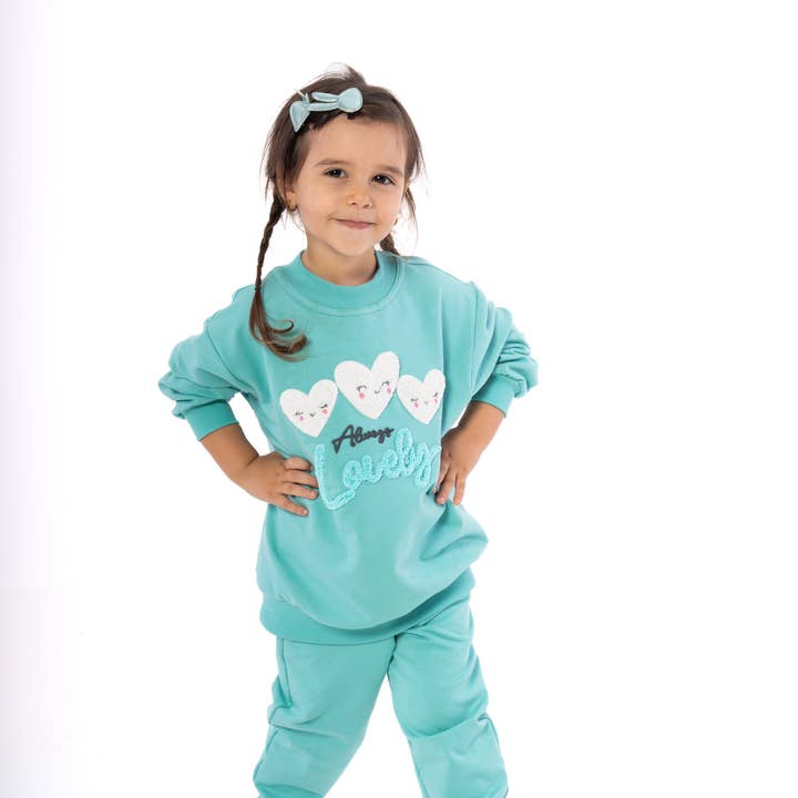 Dreamline - Wholesale Top & Pant Set - Kids - Girls Crewneck & Joggers Set "Lovely"4