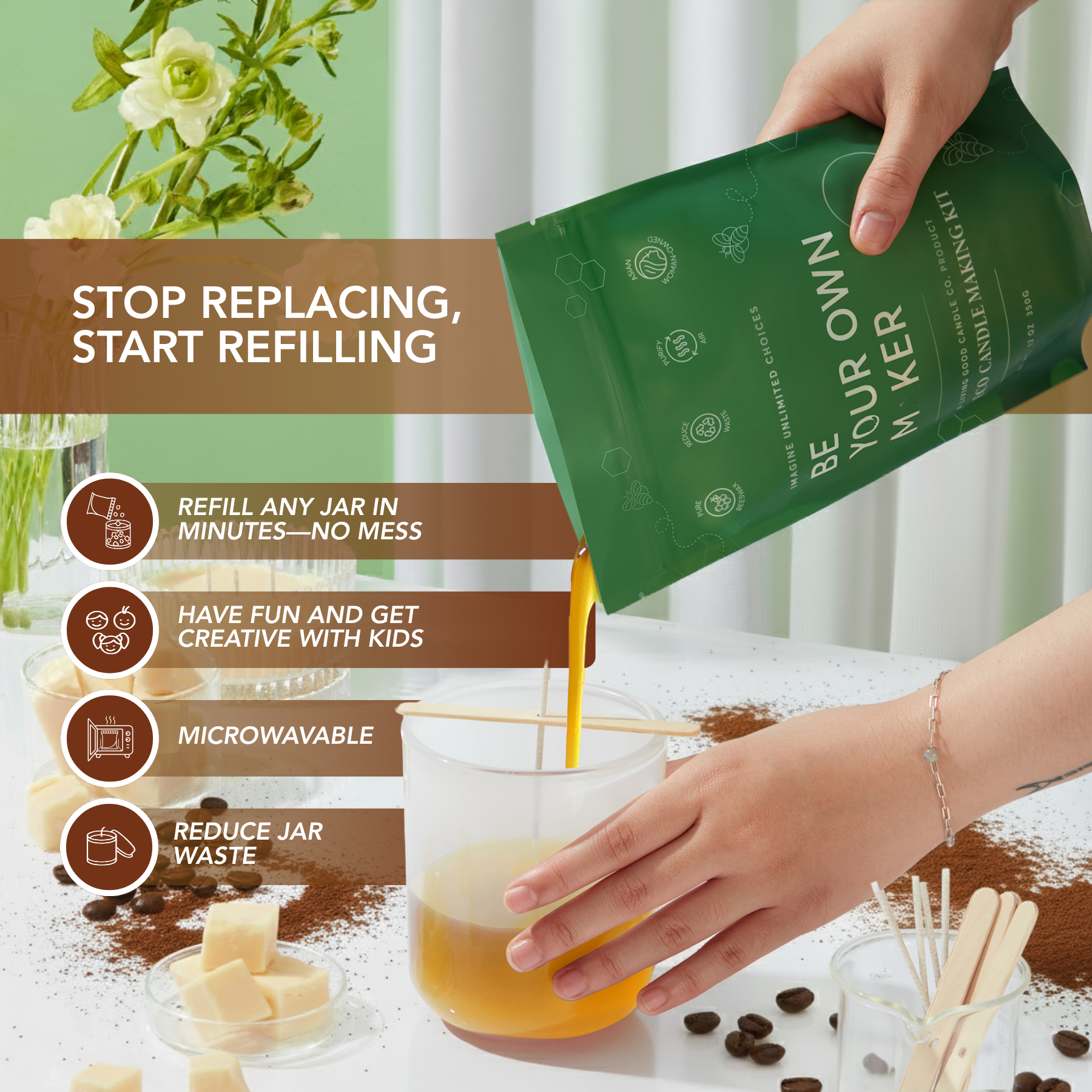 Living Good Candle Co. - Wholesale Jar/Filled Candle - Vietnamese Coffee - Beeswax Candle - Fresh Robusta Coffee7