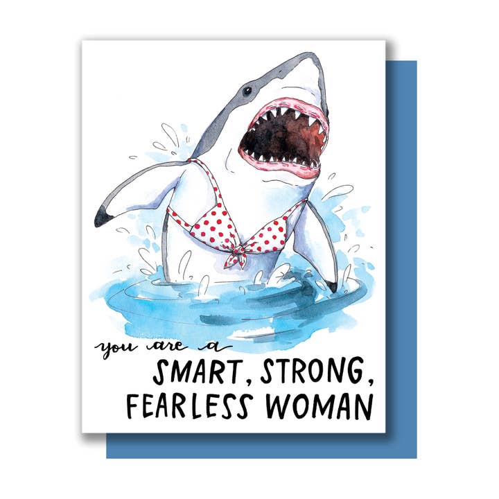 Carte Fearless Woman Shark pour la vente par Paper Wilderness