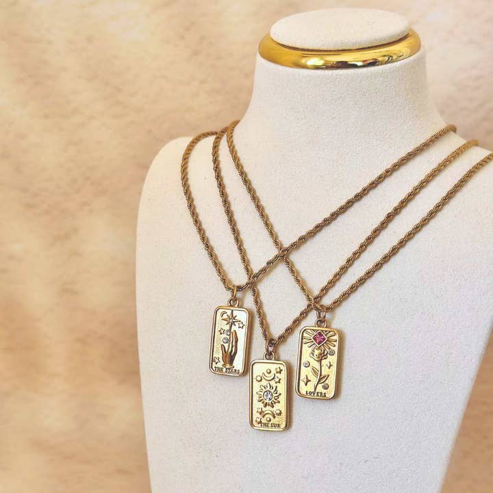 LilAryenne | Jewelry & Suncatchers - Wholesale Halskettinghanger - Tarot Kaart Ketting - De Geliefden, De Zon, De Sterren4