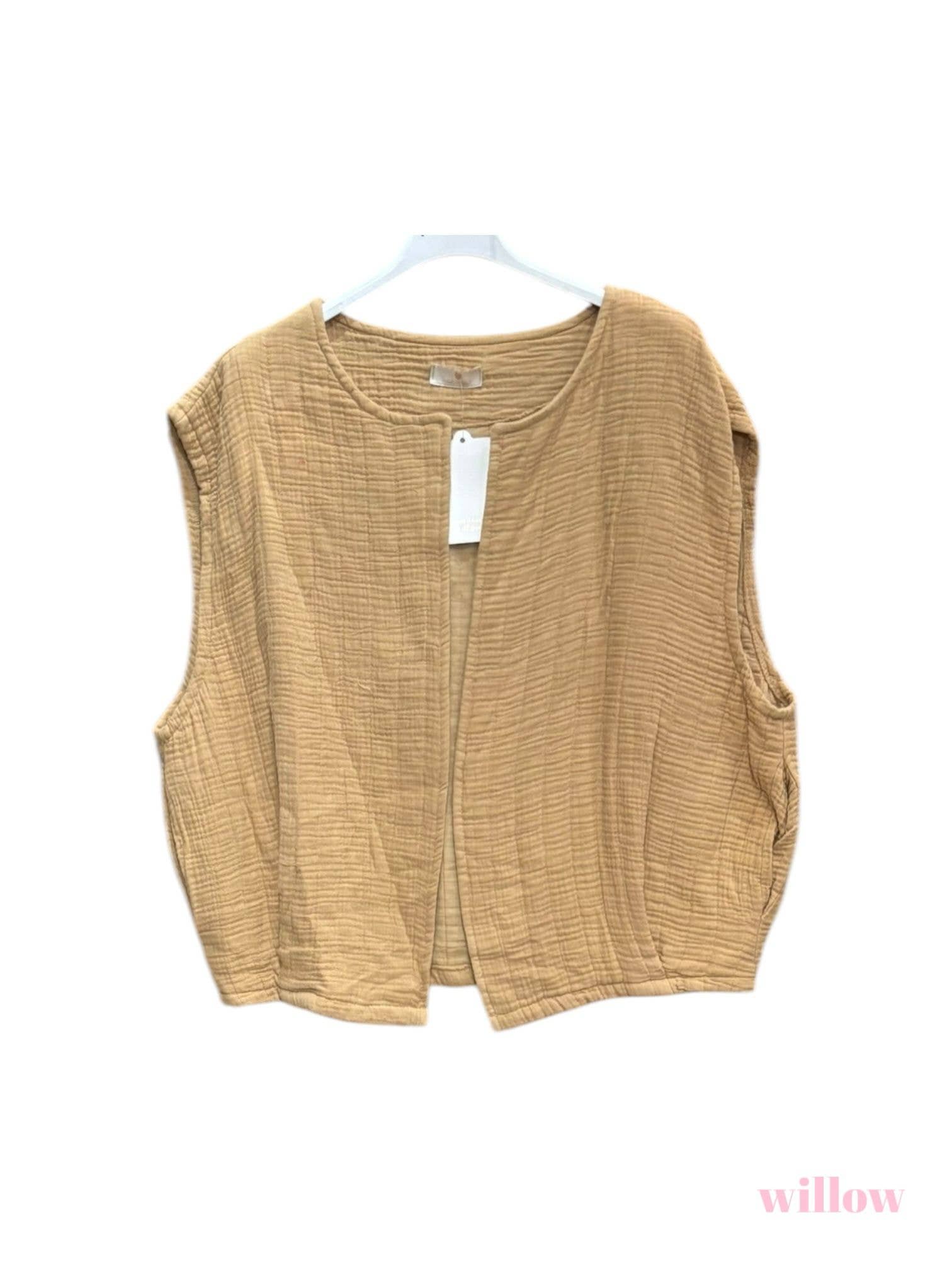 Moonsun - Vendita all'ingrosso Gilè imbottito - Donna - Gilet trapuntato in garza di cotone tinta unita maniche corte7