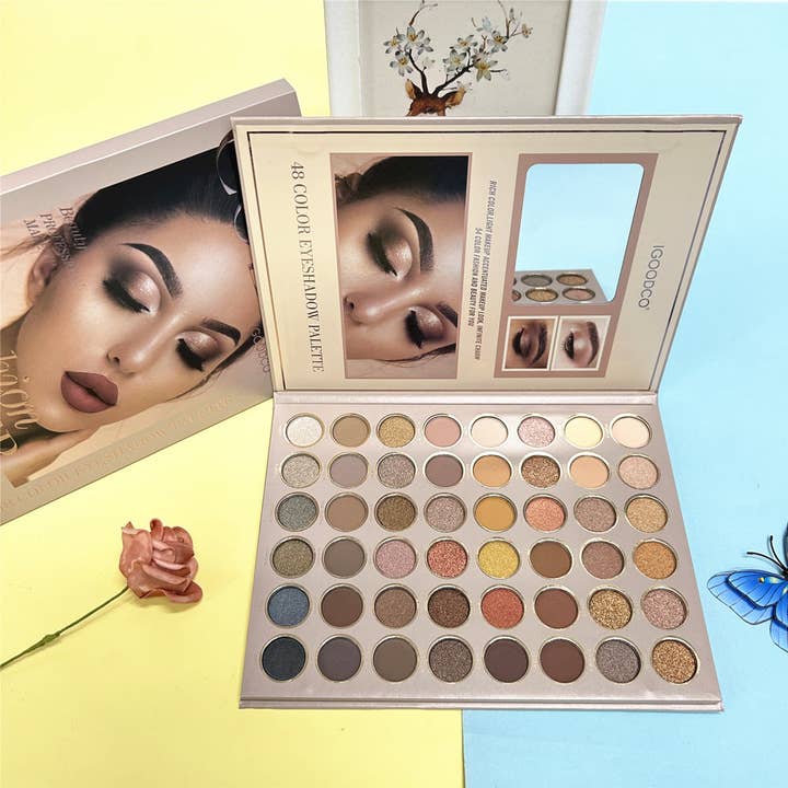 FurDecoration – wholesale Eyeshadow palette – Multicolor 48 Shades Eyeshadow Palette - Stunning Eye Makeup Palette2