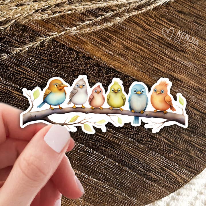 Sjove søde fugle klistermærker/Fugleelskere Gaver/Fuglenørd for engroshandel hos Kenjia Design