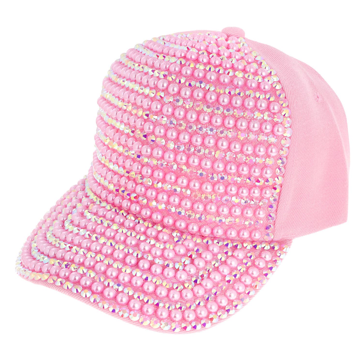 SP Sophia Collection - Wholesale Baseball Cap - Women's - Iridescent Rhinestone & Pearl Bling Baseball Cap5
