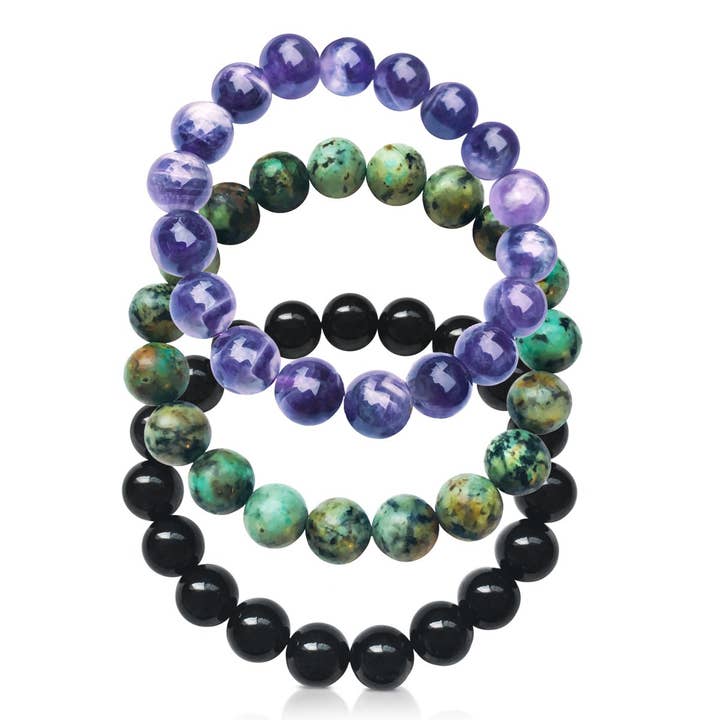 Bracelets to Avoid Bad Dreams - Amethyst, Turquoise, Onyx for wholesale by Gogh Jewelry Design