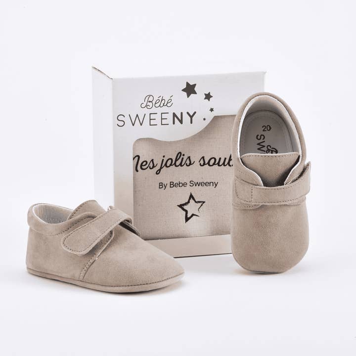Boys Sand Suede Leather Pre-Walker Shoes for wholesale by Bebe Sweeny