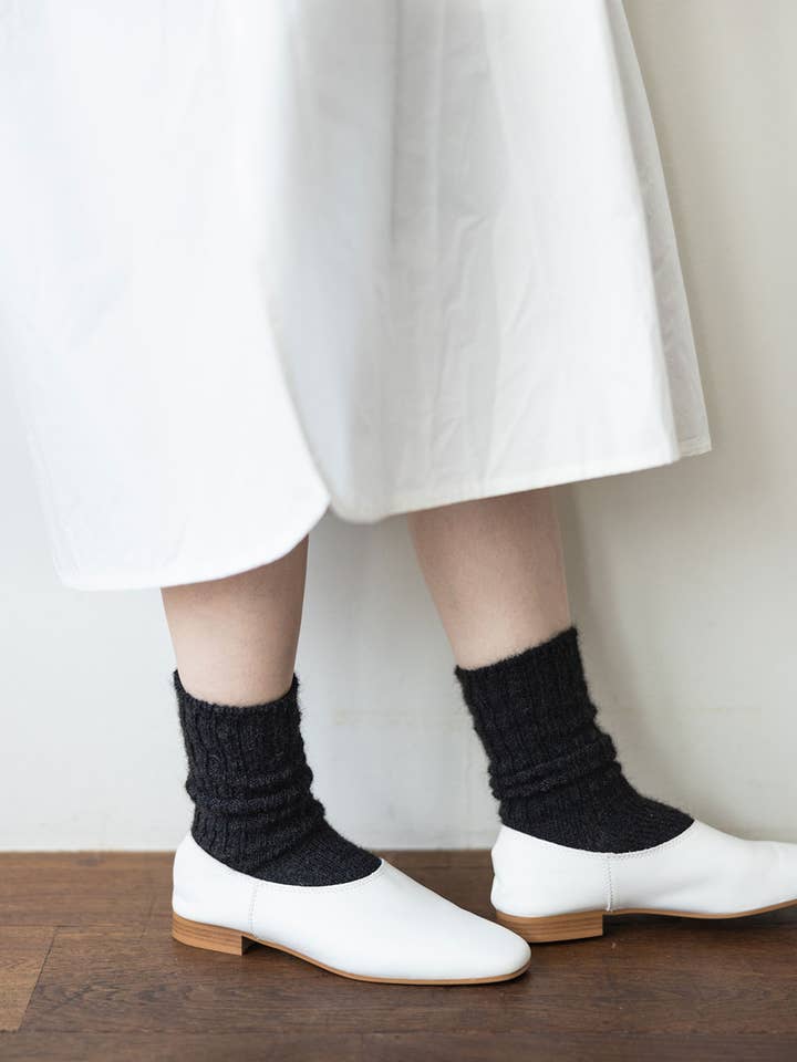 Mohair Socks Black for wholesale by Fog Linen Work