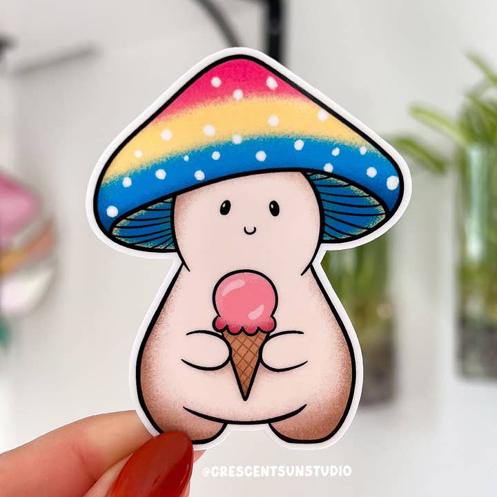 Pansexual Pride Mushroom-sticker, LGBTQ+ Subtle Pride-vlag
voor wholesale door Crescent Sun Studio