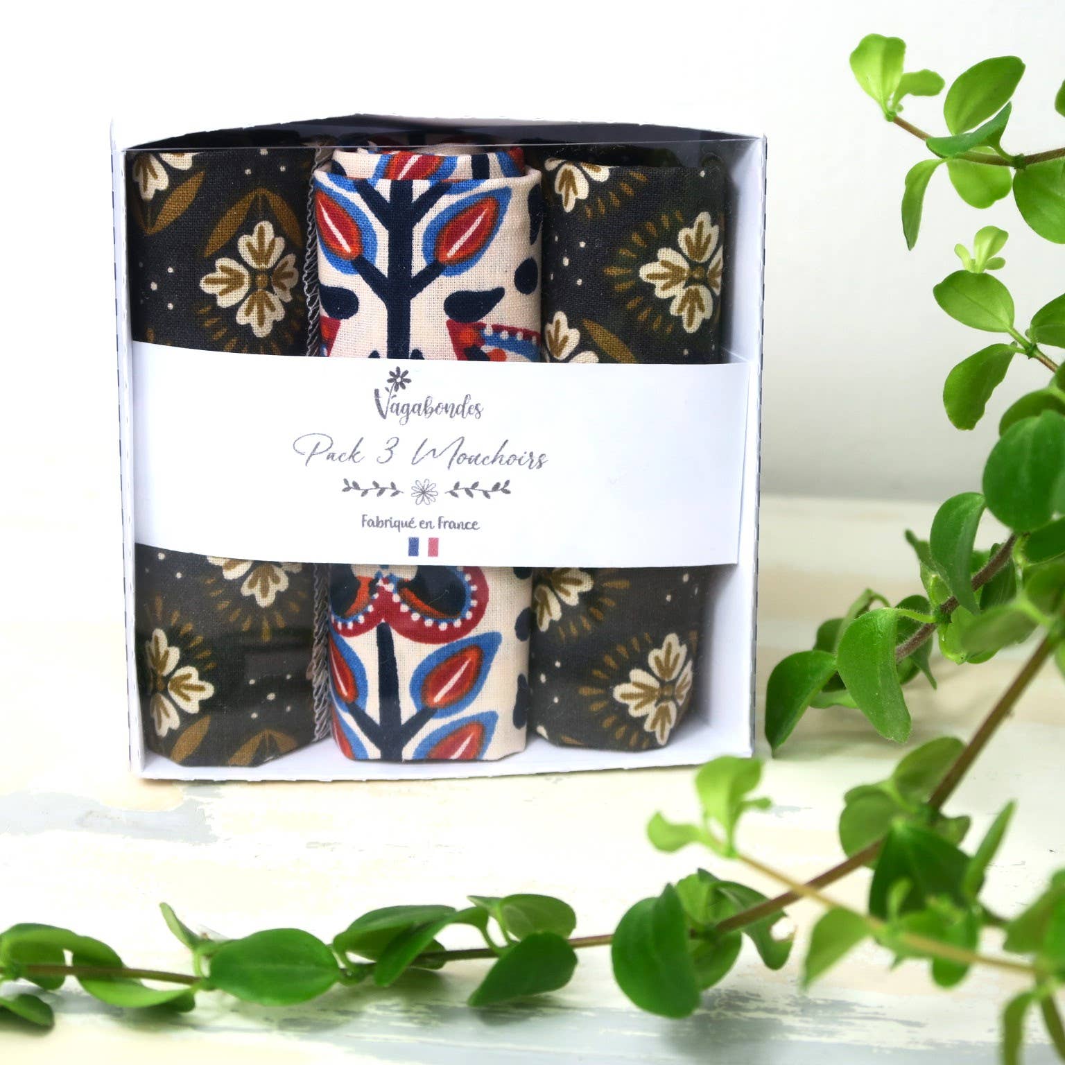 Vagabondes - Wholesale Handkerchief - Unisex - Pack of 3 Cotton Handkerchiefs, Reusable and Eco-friendly6