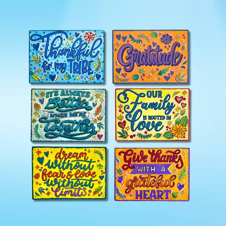 Gratitude Postcards - set of 6 Surfaces Only for wholesale by Life of Colour