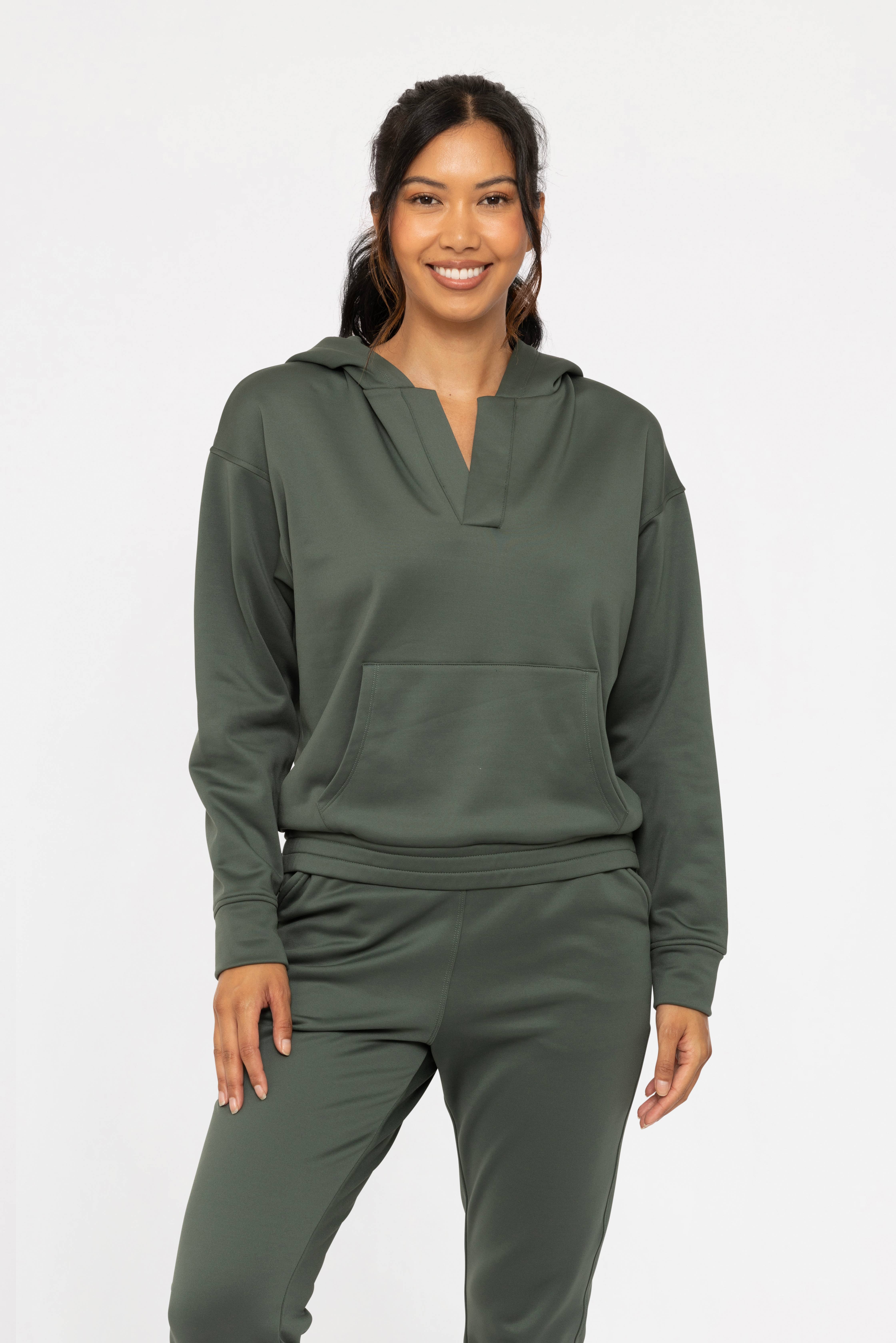 Mono B - Wholesale Hoodie - Women's - Elevated Pullover Henley Hoodie1