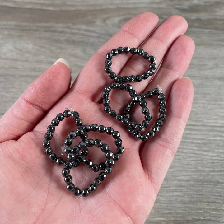 Keystone Crystals - Wholesale Band/Stacked Ring - Hematite Stretch Ring Wholesale | Adjustable Crystal Jewelry2