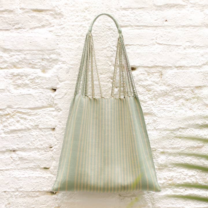 Borse Las Rayas tessute a mano in Chiapas - Pistacchio per la vendita all'ingrosso da parte di LUZ Collection
