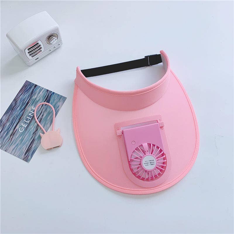 Mix & Match farver Solbeskyttelseshatte med ventilator, 3-temp-indstillinger og justerbart spænde for engroshandel på Faire8