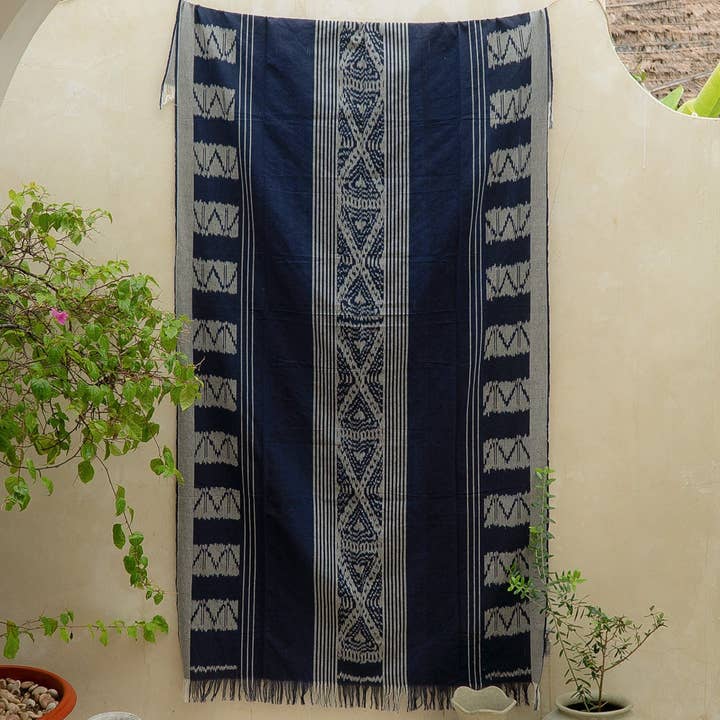 Indigo Horizon Handloom Blanket for wholesale by Kayu&Co.