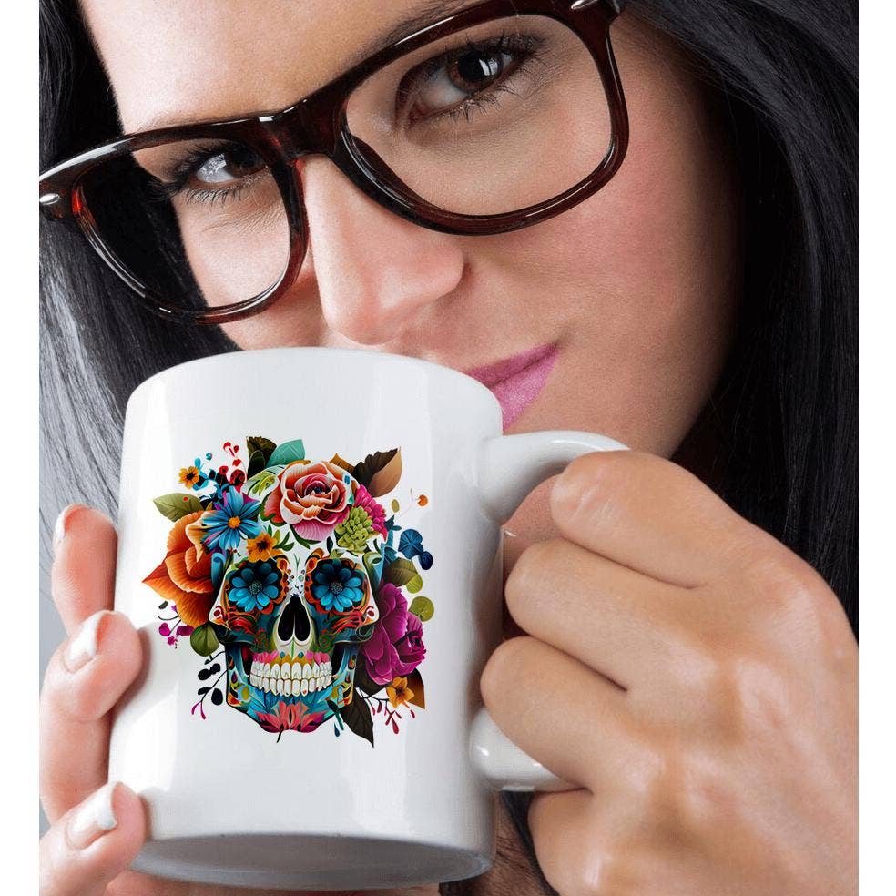 3dRose - Wholesale Coffee Mug - 3dRose, Colorful Sugar Skull Illustration, Mug9