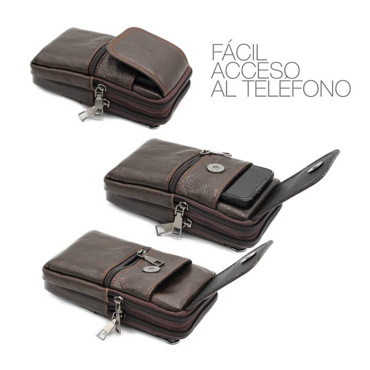 Marron Zerimar 1942 Borsa a tracolla in pelle 100% misure 18x10x4 cm in vendita all'ingrosso su Faire2