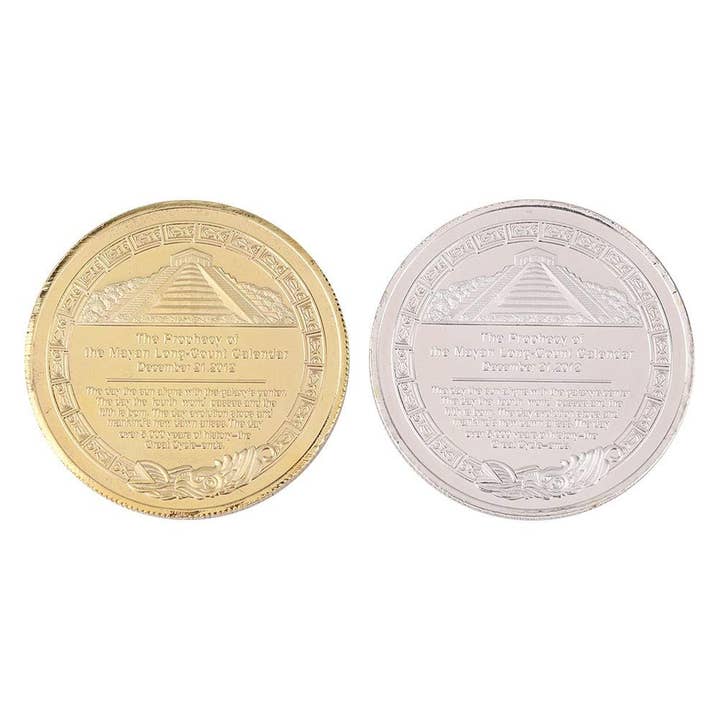 Maya Calendar Commemorative Collection Coin Set of 2 for wholesale by Blinkee.com, LLC