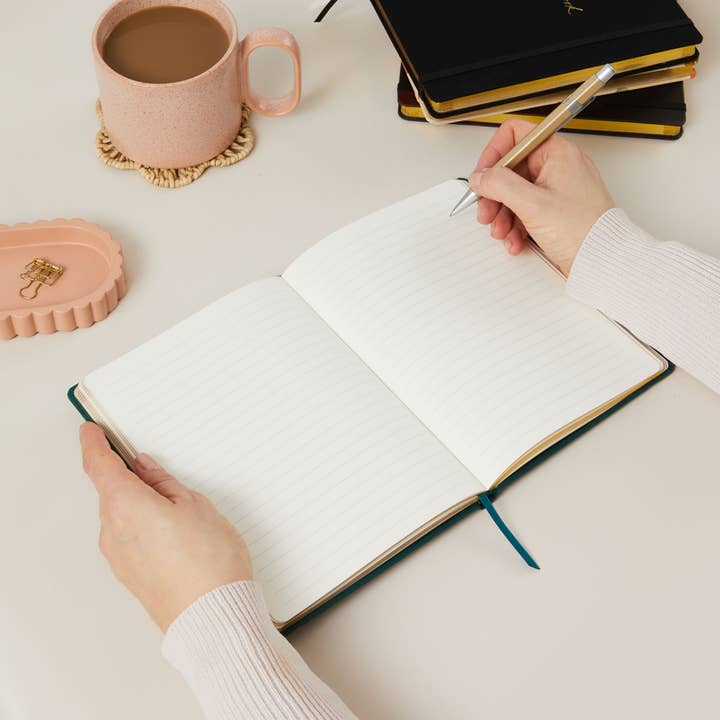 Blush And Gold - Wholesale Notebook - Luxury Notebook / Journal - Juniper Green (Cloth)