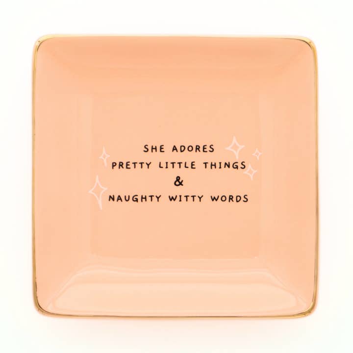 Square Trinket Tray She Adores Pretty Little Things for wholesale by Properly Improper