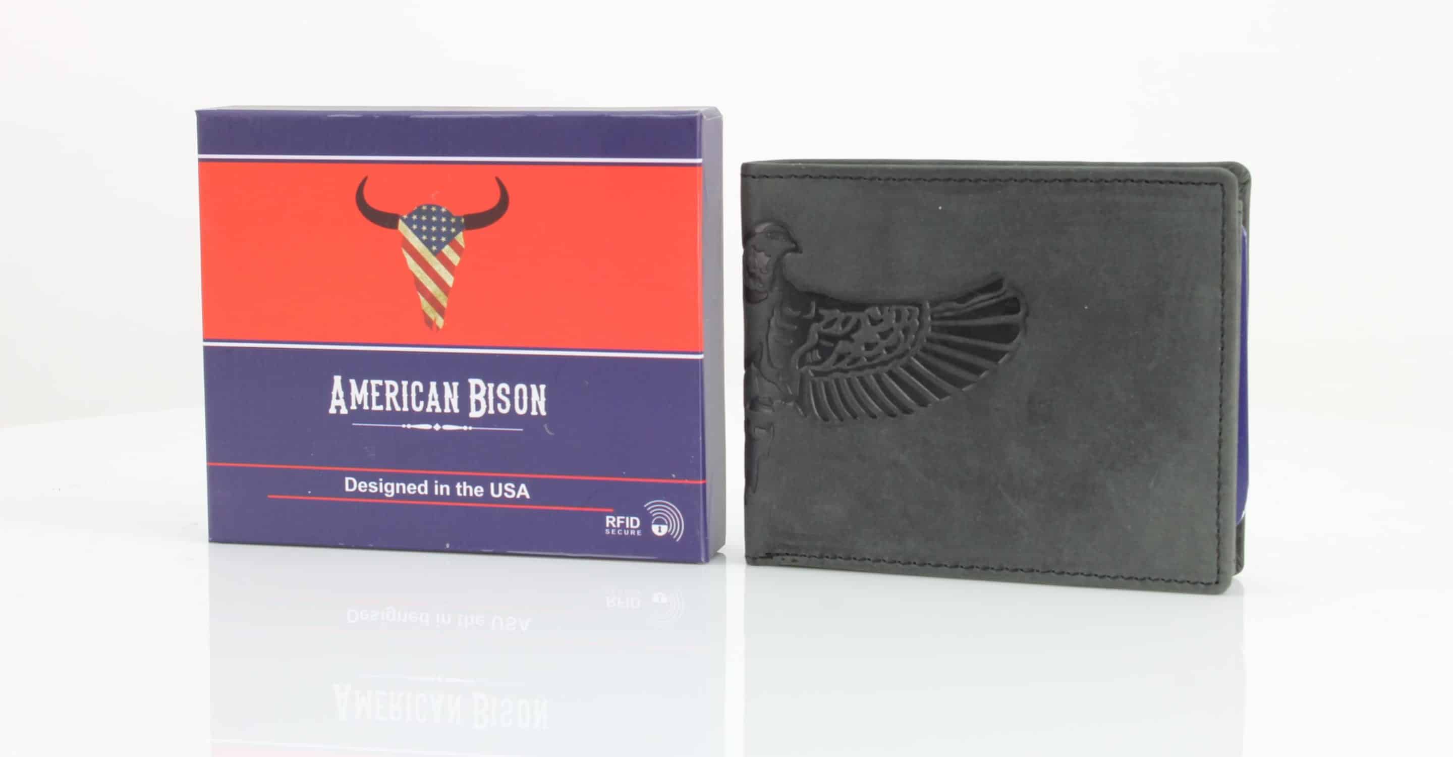 Leather Impressions Inc - Wholesale Wallet - Men's - American Bison Bird Embossed Leather Mens Bi Fold Wallet5