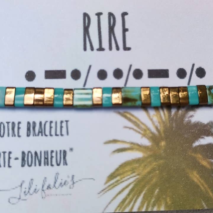 Bracelet Porte-Bonheur RIRE doré pour la vente par Lili Folie's