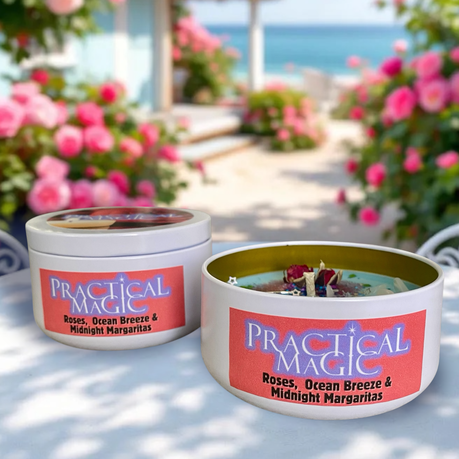 Raven’s Hearth - Wholesale Travel Candles - Practical Magic Candle | Ocean Rose Scent | Best Seller2