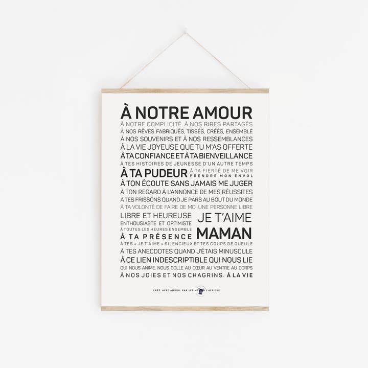 Póster mamá para venta al por mayor de LES MOTS A L'AFFICHE