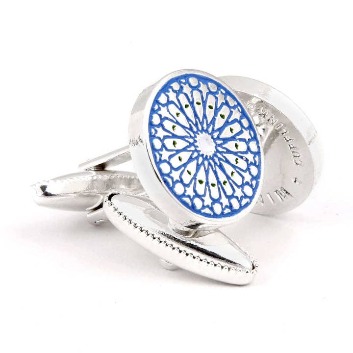 Spanska Moonlight Silver Manschettknapp för wholesale av Wimbledon Cufflink Company