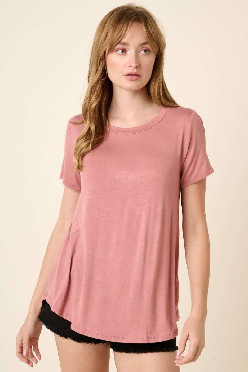 mittoshop - Wholesale T-Shirt - Women's - BT5339-SCOOP NECK ROUNDED HEM BAMBOO TOP26