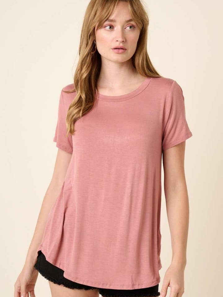 mittoshop - Wholesale T-Shirt - Women's - BT5339-SCOOP NECK ROUNDED HEM BAMBOO TOP26