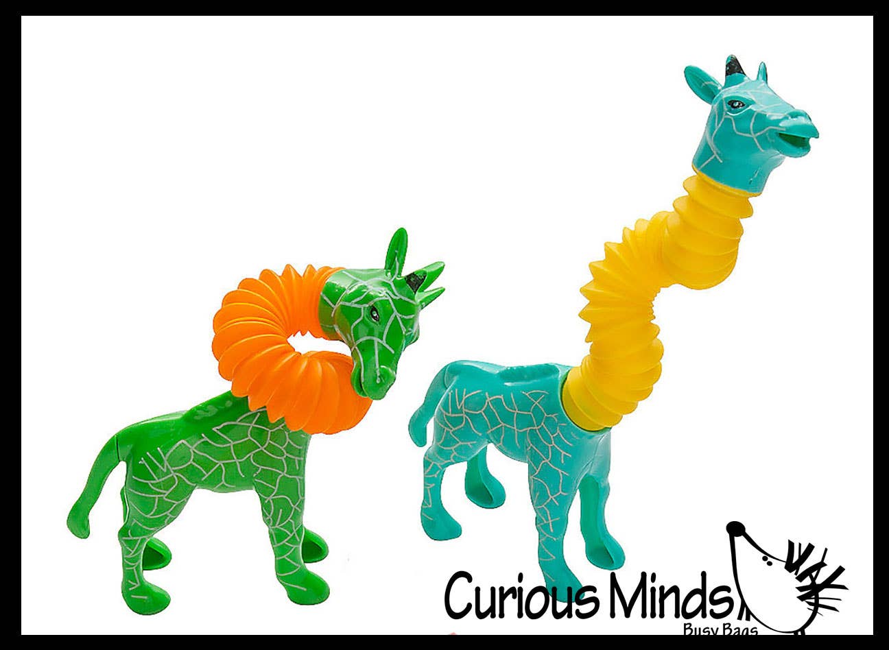Curious Minds Toys - Wholesale Fidget Toy - Kids - 1 Cute Giraffe Neck Pull and Pop Snap Animal Expanding Flexi9