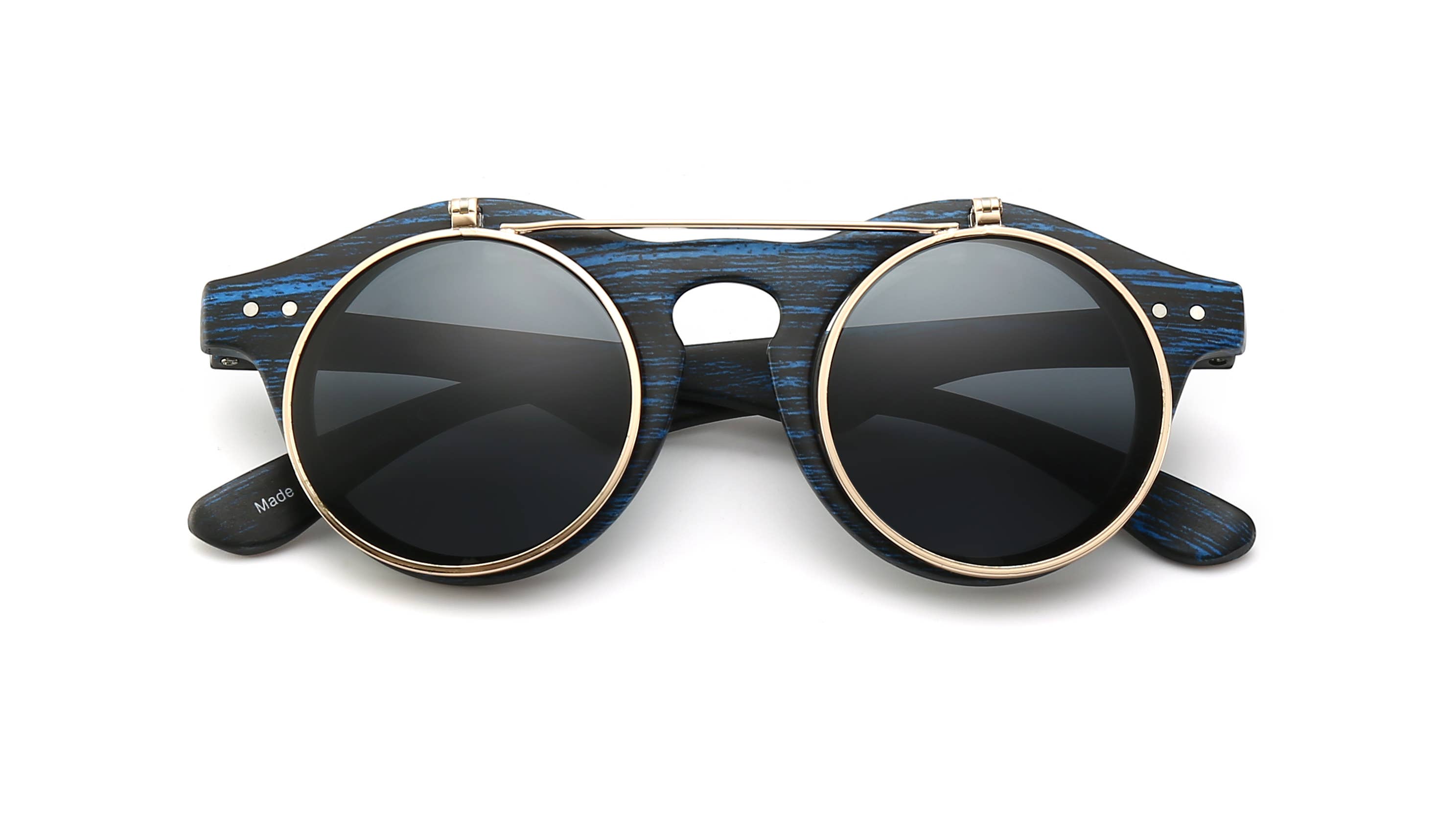 Trio Trading - Wholesale Sunglasses - Unisex - Retro Flip Up Sunglasses For Unisex Assorted 12 Pack2