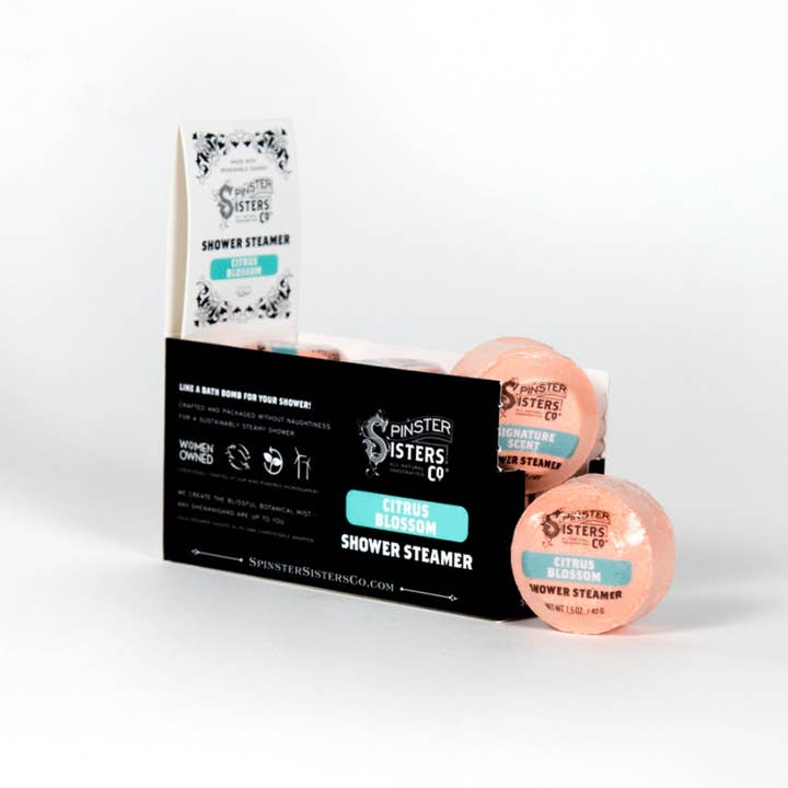 Spinster Sisters Co. / Old Salt Grooming Supply - Wholesale Shower Steamer/Bomb - Citrus Blossom Essential Oil Shower Steamer: Uplifting Aroma7
