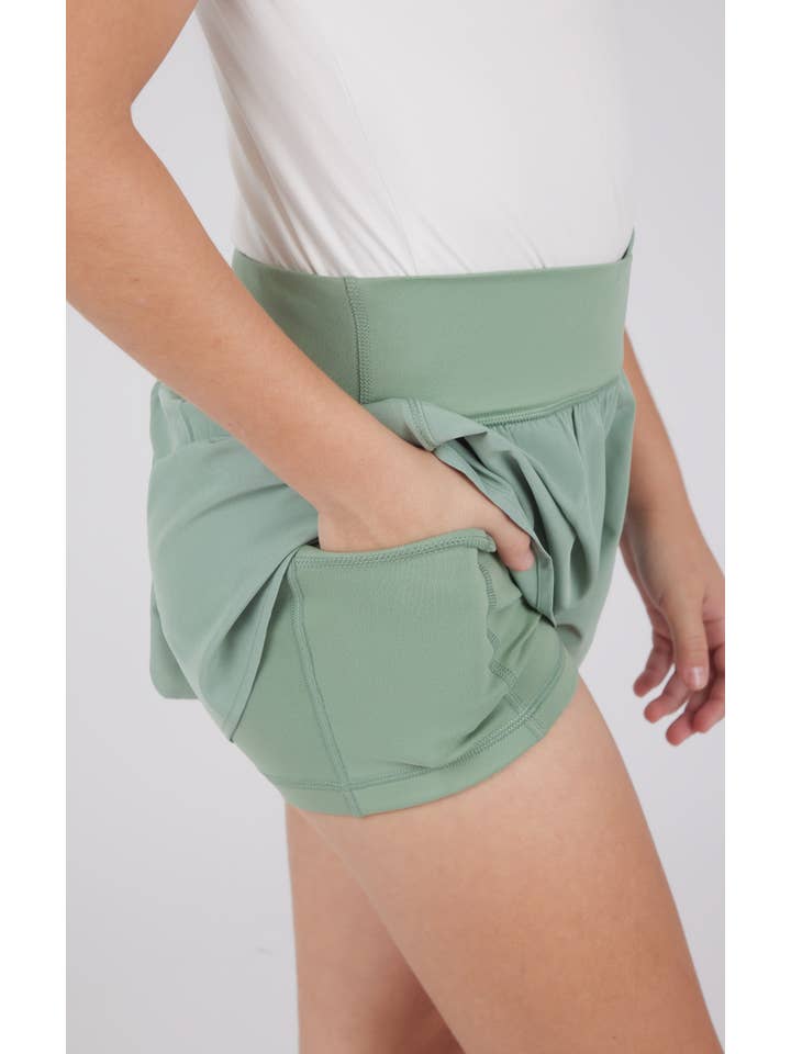 90 Degree by Reflex - Wholesale Shorts - Kids - Girls Crossover Hybrid Short with Inner Pant