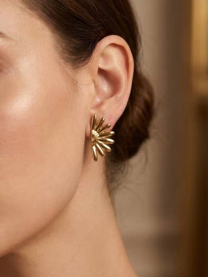 Boucles d'oreille en acier inoxydable 124RX260 pour la vente par BYREN | ÉLINE L'ATELIER