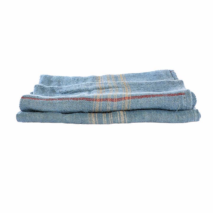 Blue Ocean Traders - Wholesale Throw Blanket - Grey/Blue Overdyed Grain Sack