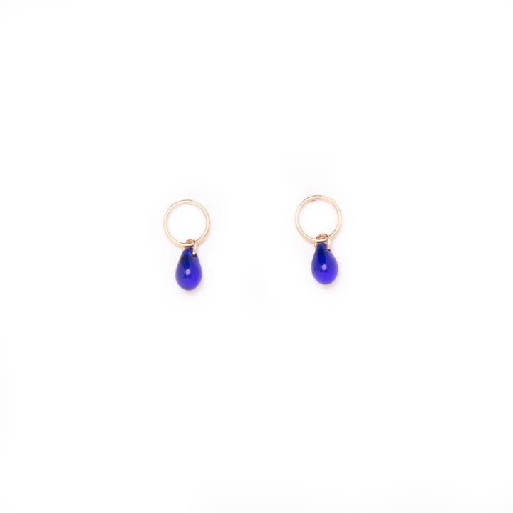 Cobalt Glass Teardrop Studs for wholesale by Michelle Starbuck Designs