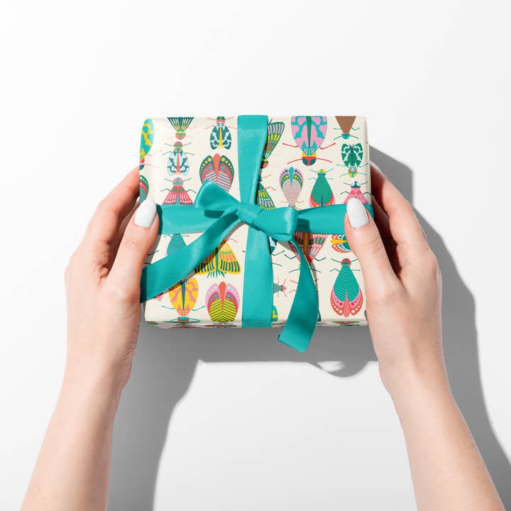 Rebecca Jane Woolbright - Wholesale Flat Wrap - Spring Glow Wrapping Paper –Spring Moth Gift Wrap (2 Sheets)2